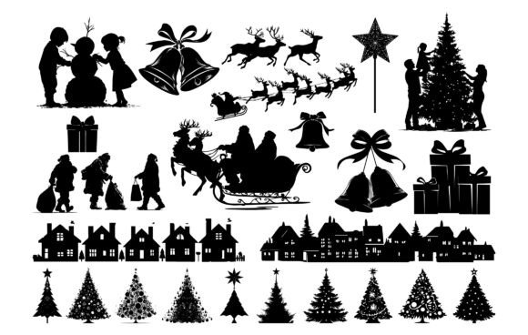 Download Christmas Silhouette Vector Design Set - Design Collection