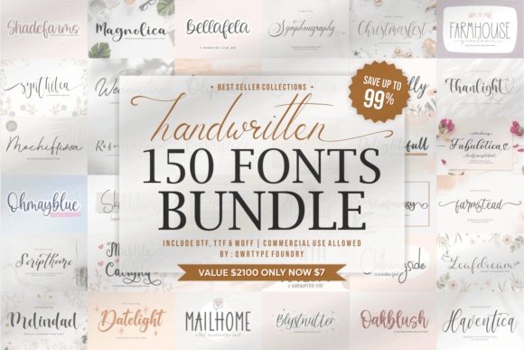 Download The Handwritten Collections Font Bundle - Font Collection