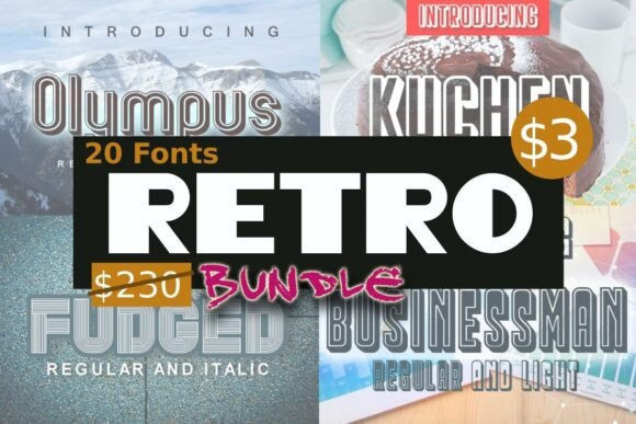 Download Retro Font Bundle - Font Collection