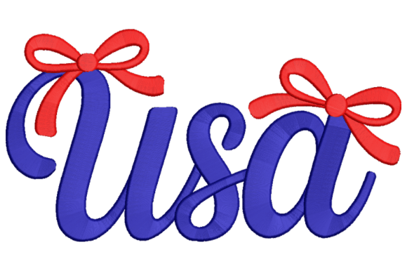 Download USA Bow Embroidery Design - Design Collection