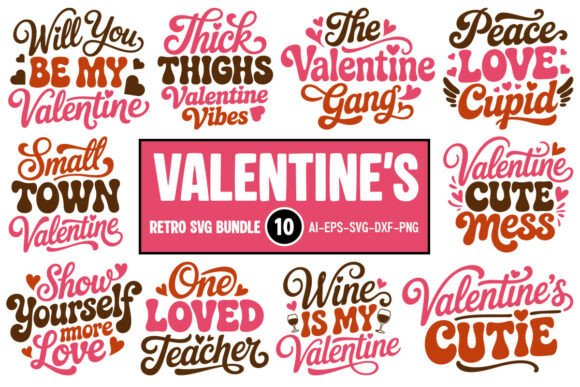 Download Valentine's Retro SVG Design Bundle3 - Design Collection