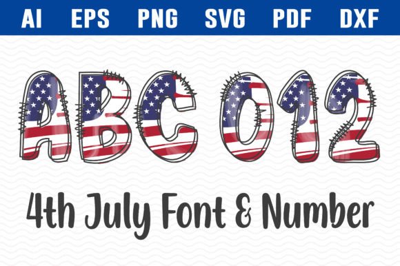 Download 4th July Alphabet &amp; Number Font Bundle - Font Collection