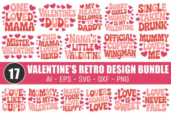 Download Valentine's Retro Design Bundle - Design Collection