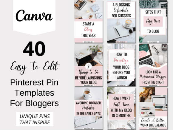 Download Pinterest Template for Canva Pink - Pinterest Collection
