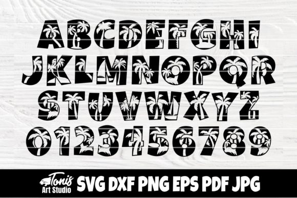 Download Palm Trees Fonts, Beach Monogram - Font Collection