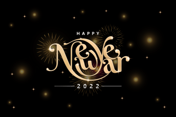 Download Happy New Year Lettering Font Gold Color - Font Collection