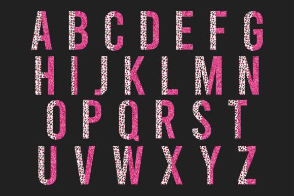 Download Valentine's Day Leopard &amp; Glitter Fonts - Font Collection