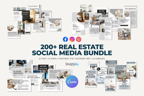 Download Real Estate Social Media Canva Bundle - Social Collection