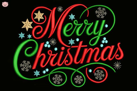 Download Merry Christmas Embroidery Design - Design Collection