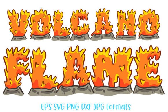 Download Volcano Flame Doodle Font Fire Lettering - Font Collection