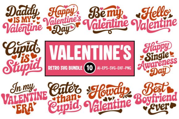 Download Valentine's Retro SVG Design Bundle - Design Collection