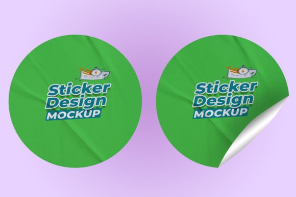 Download Realistic Round Sticker Mockup Design - Design Collection