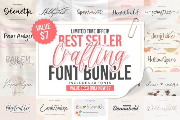 Download Best Seller Crafting Font Bundle - Font Collection