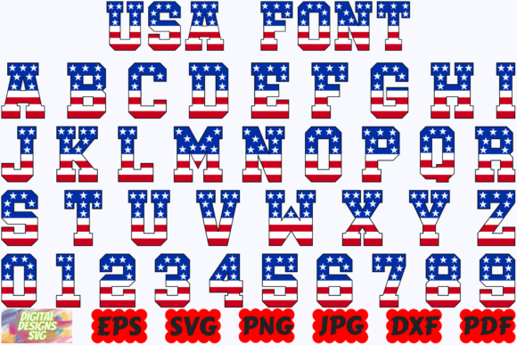 Download USA Flag Alphabet SVG |American Font SVG - Font Collection